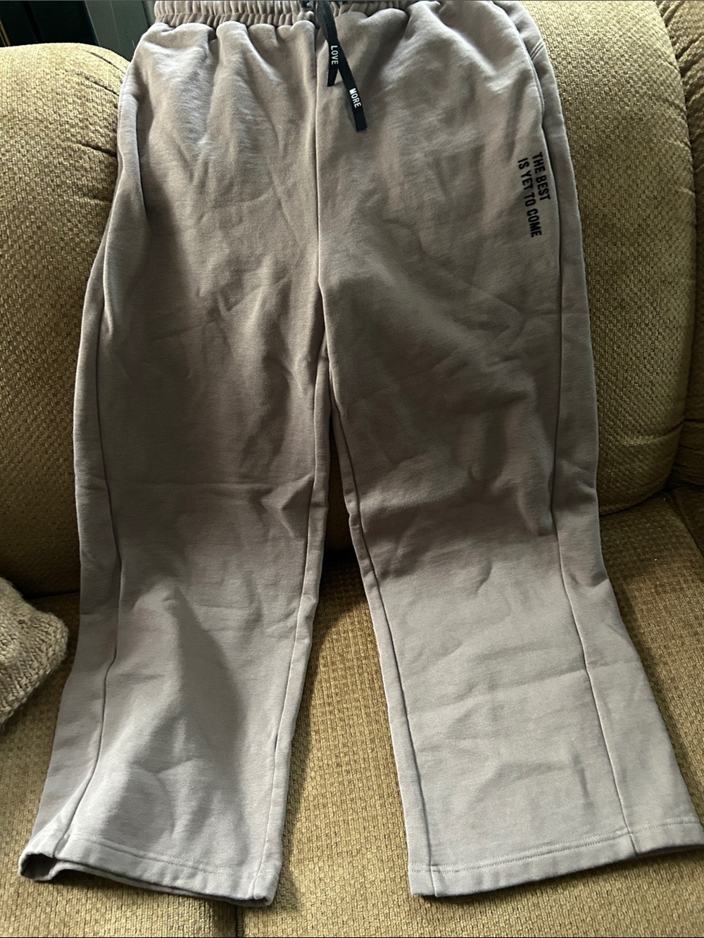 Vintage Havana Taupe Gray Sweatpants with Side Text